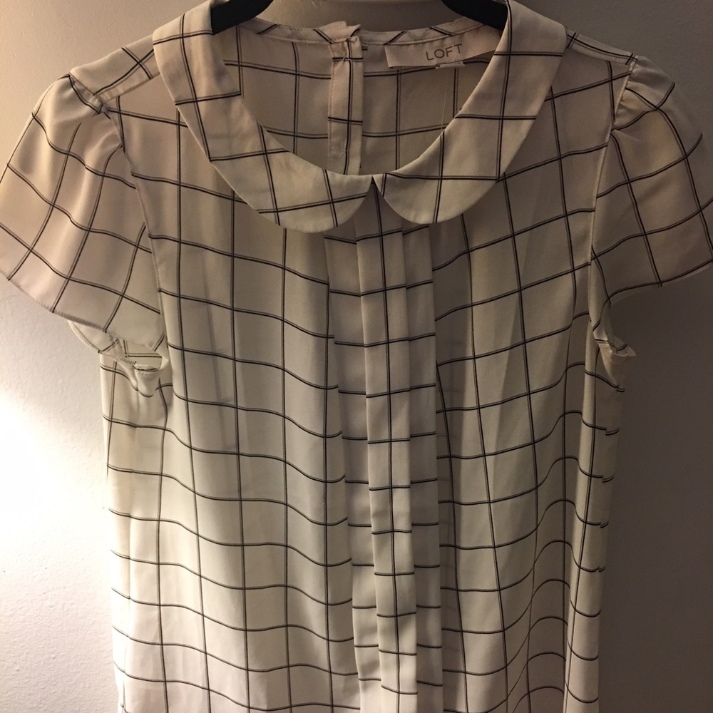 Loft Peter Pan Collar Chiffon Blouse