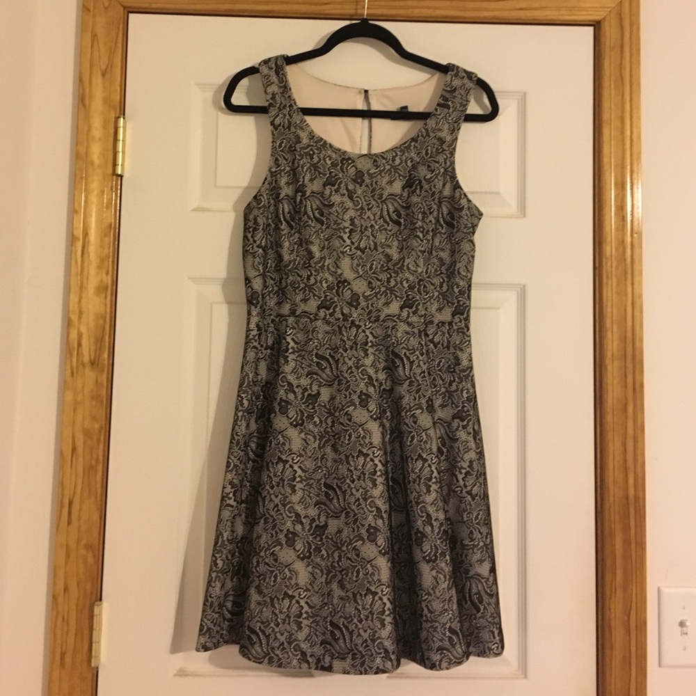 Lace sleeveless fit and flare dress