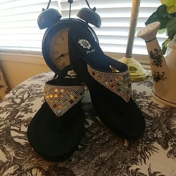 Yellow Box Shoes - Yellowbox Black Multi Studded Glittery Sandal