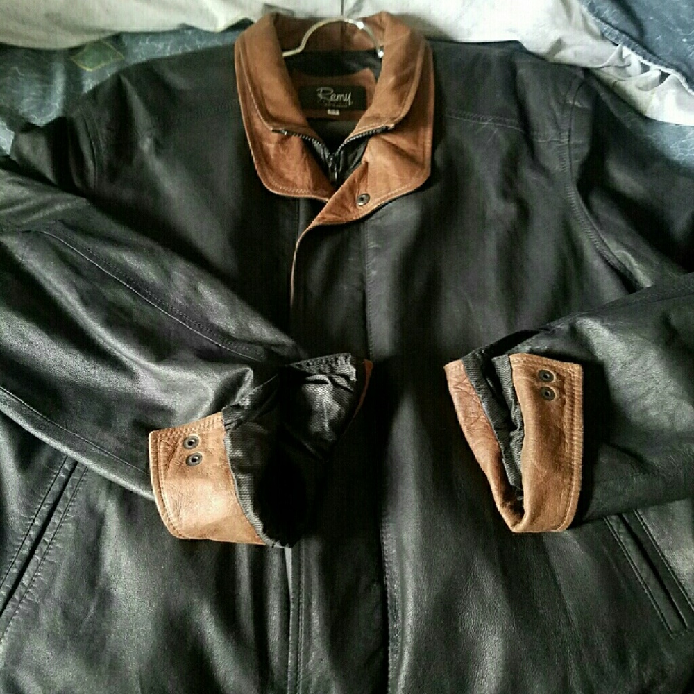 Men's Remy Double Collar Lamb Skin Jacket
