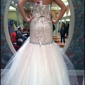 Champagne Mermaid Prom Dress
