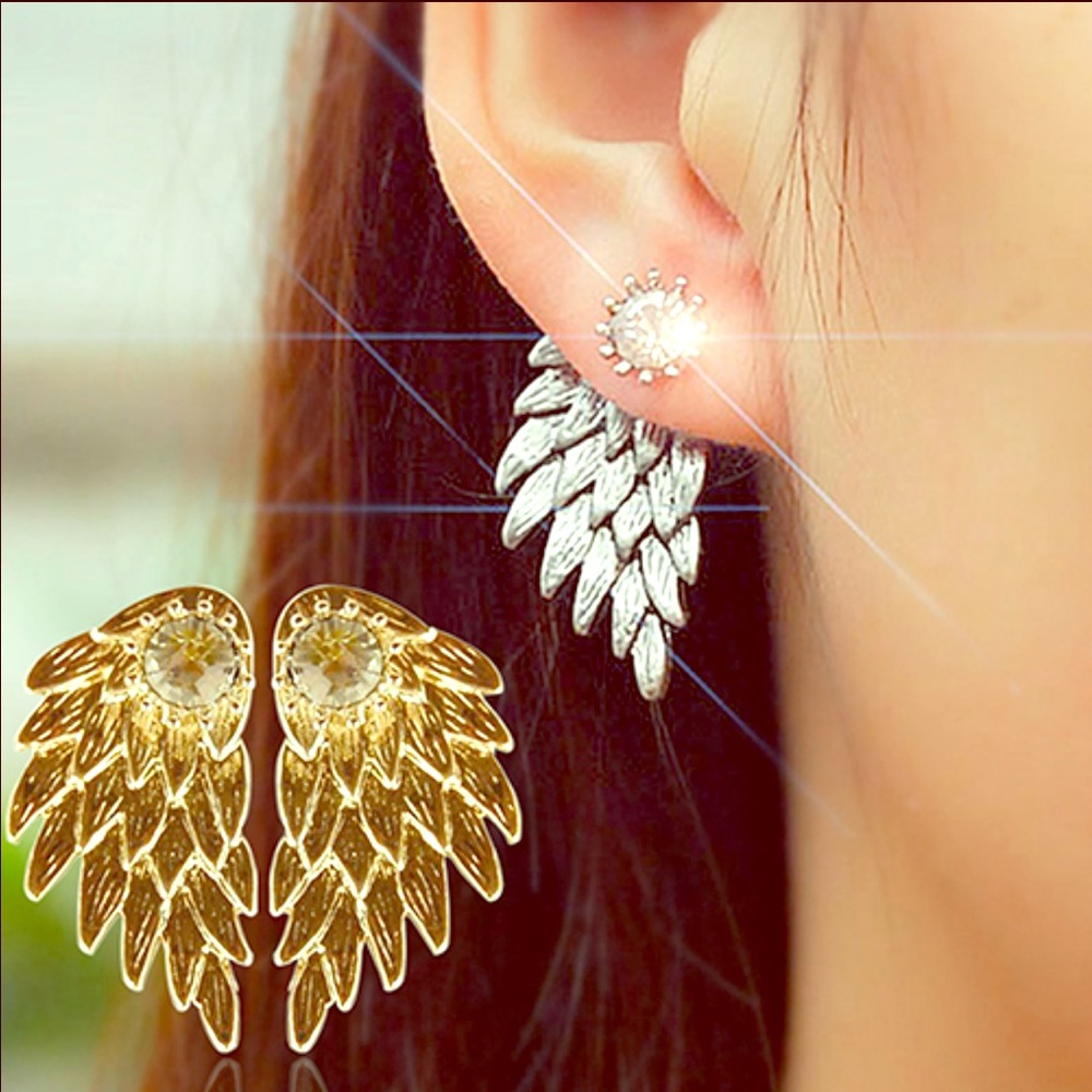 Angel wing Gold plated earnings