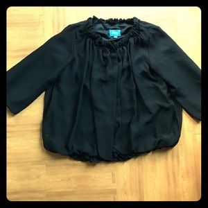Black silky-lined cocktail coat/jacket