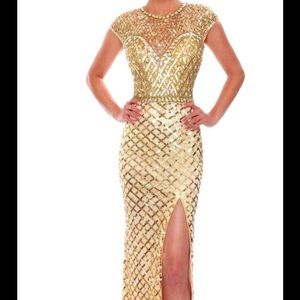 Gold Sequin Evening Gown