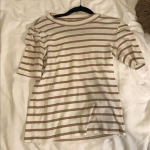 striped madewell mock neck shirt
