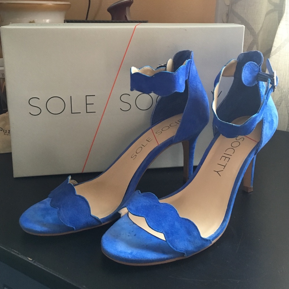 Sole Society Royal Blue Suede So-Pia Heels