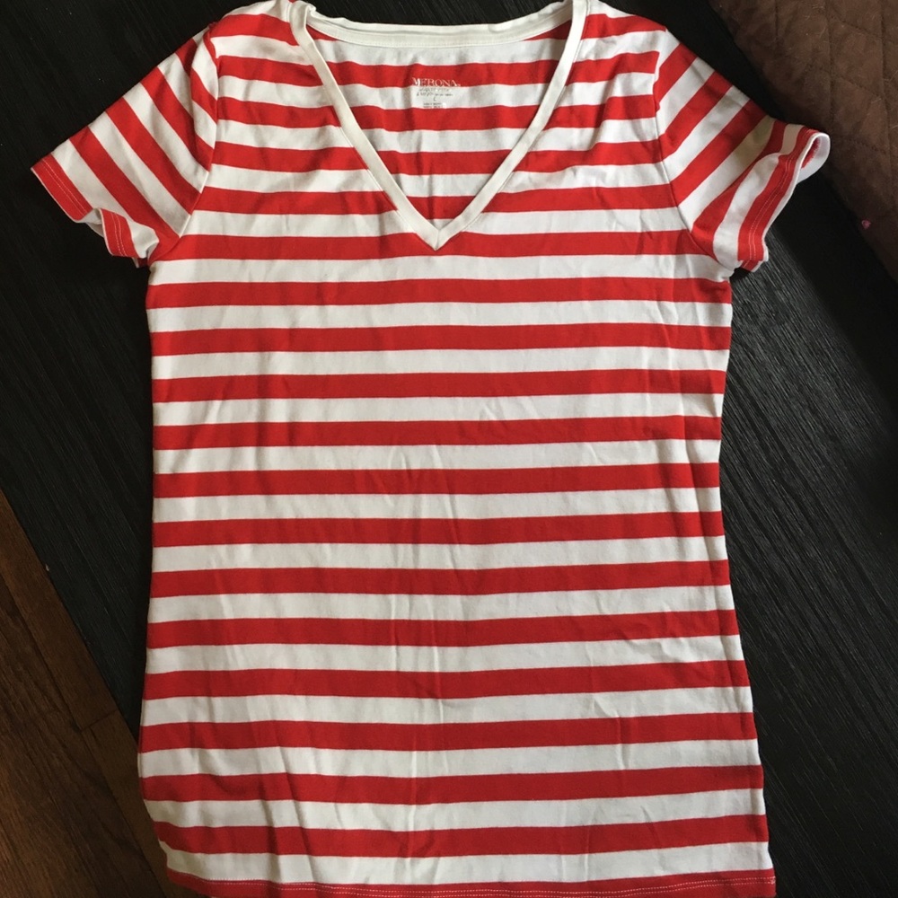 Red and white striped Merona Tee. Worn once.