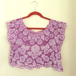 Floral crochet crop top