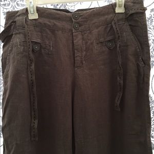 Anthropologie Cidra Brown Linen pants