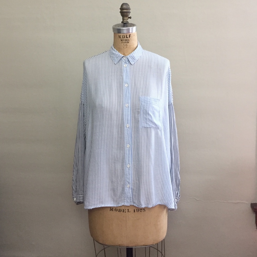 Topshop hi-low button up