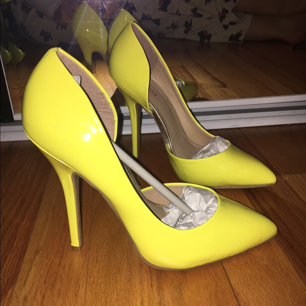Brand New Never Used Bright Yellow Heels