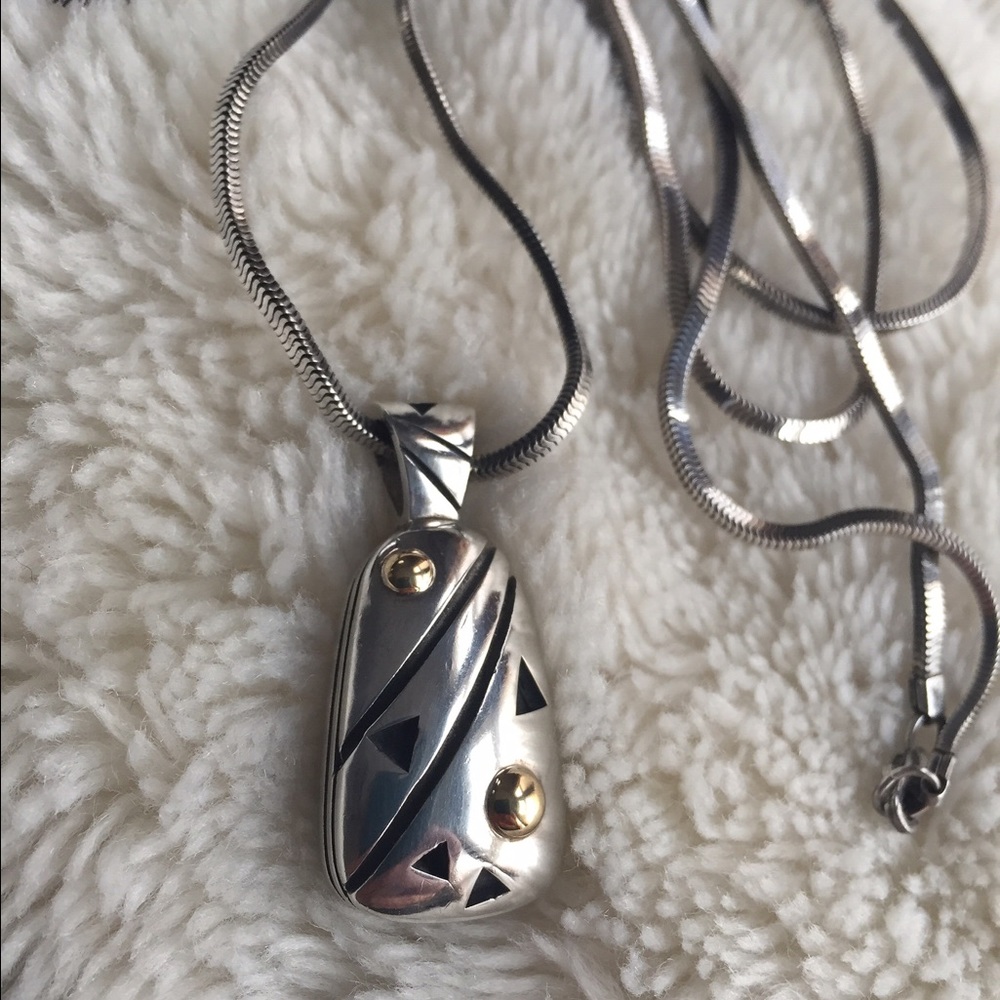 John Atencio Sterling 18K Trapezoid Necklace