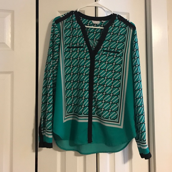 Large New York and co green button up blouse - Picture 1 of 2