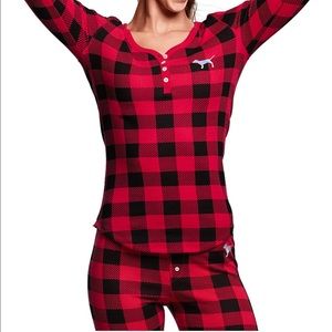 Pink plaid pajama set