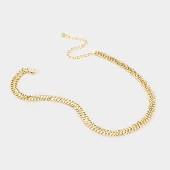 Gold metal chain choker necklace - Picture 2 of 2