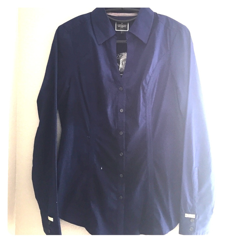Express "The Essential Shirt" Navy Blue