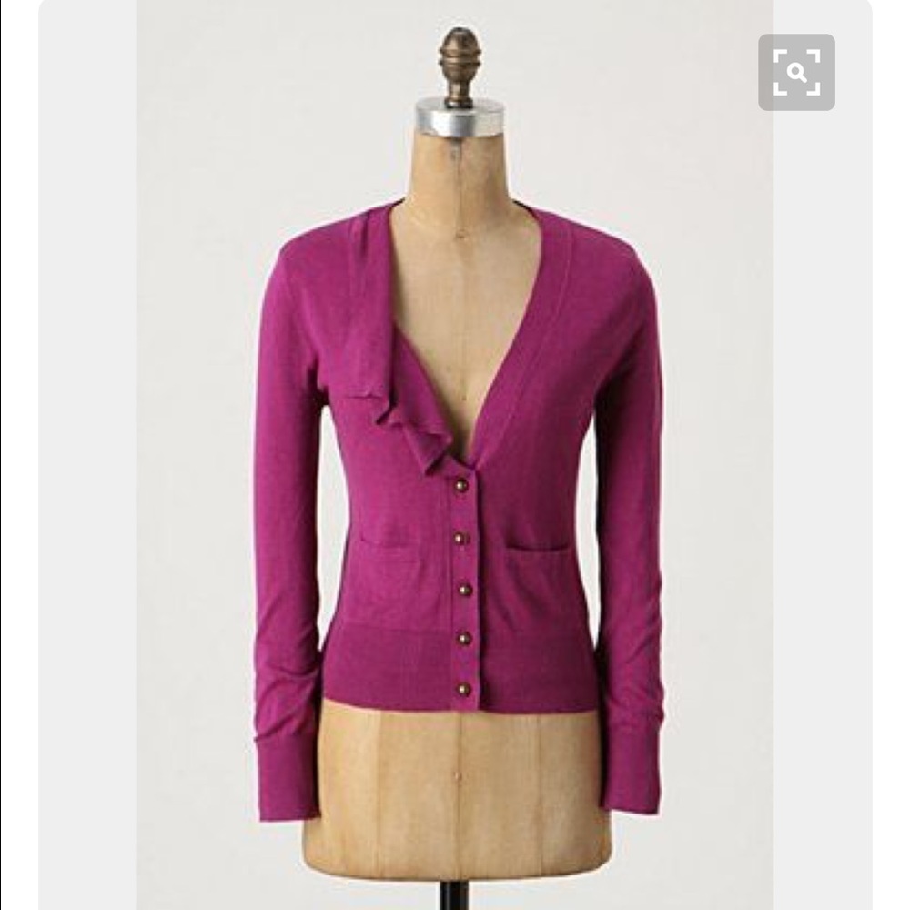 Fuchsia Anthropologie cardigan by Moth