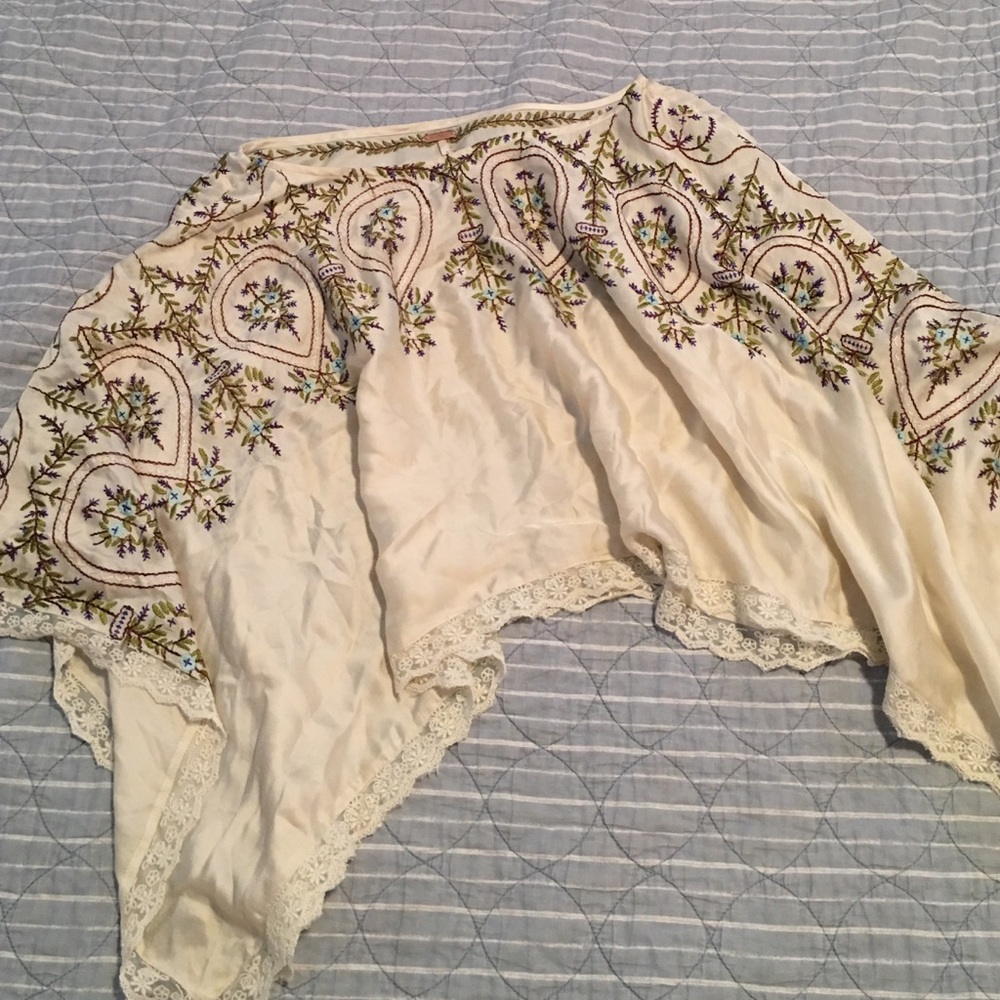 Embroidered free people top