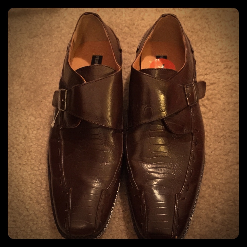 Brown leather dress shoes