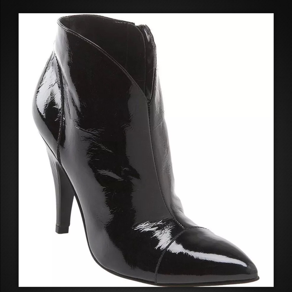 BCBGirls Black Patent Ankle Booties Size 8.5