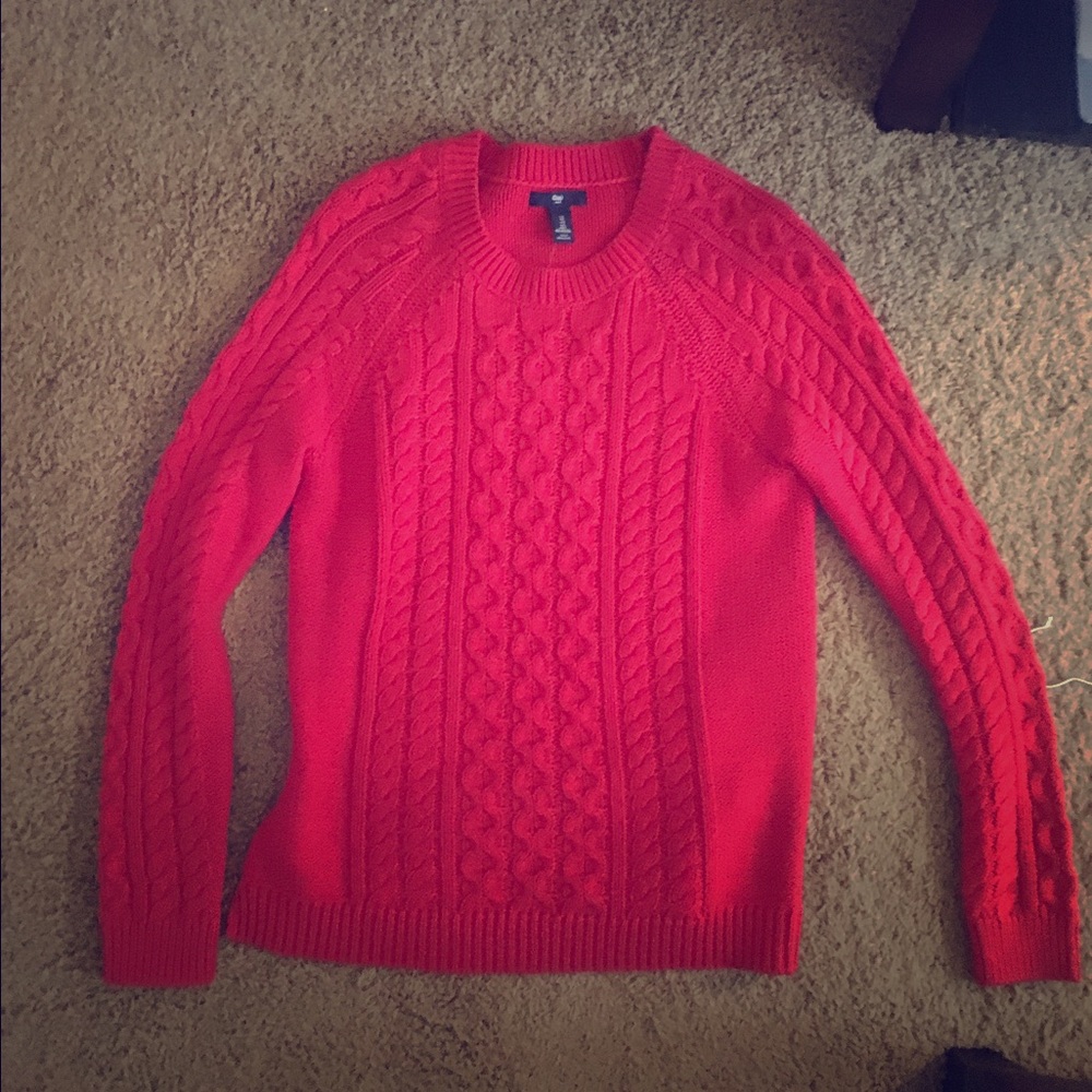 Red Knit Gap Sweater