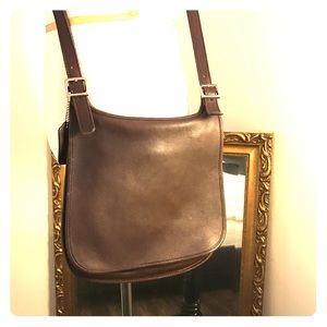 Brown Coach cross body bag