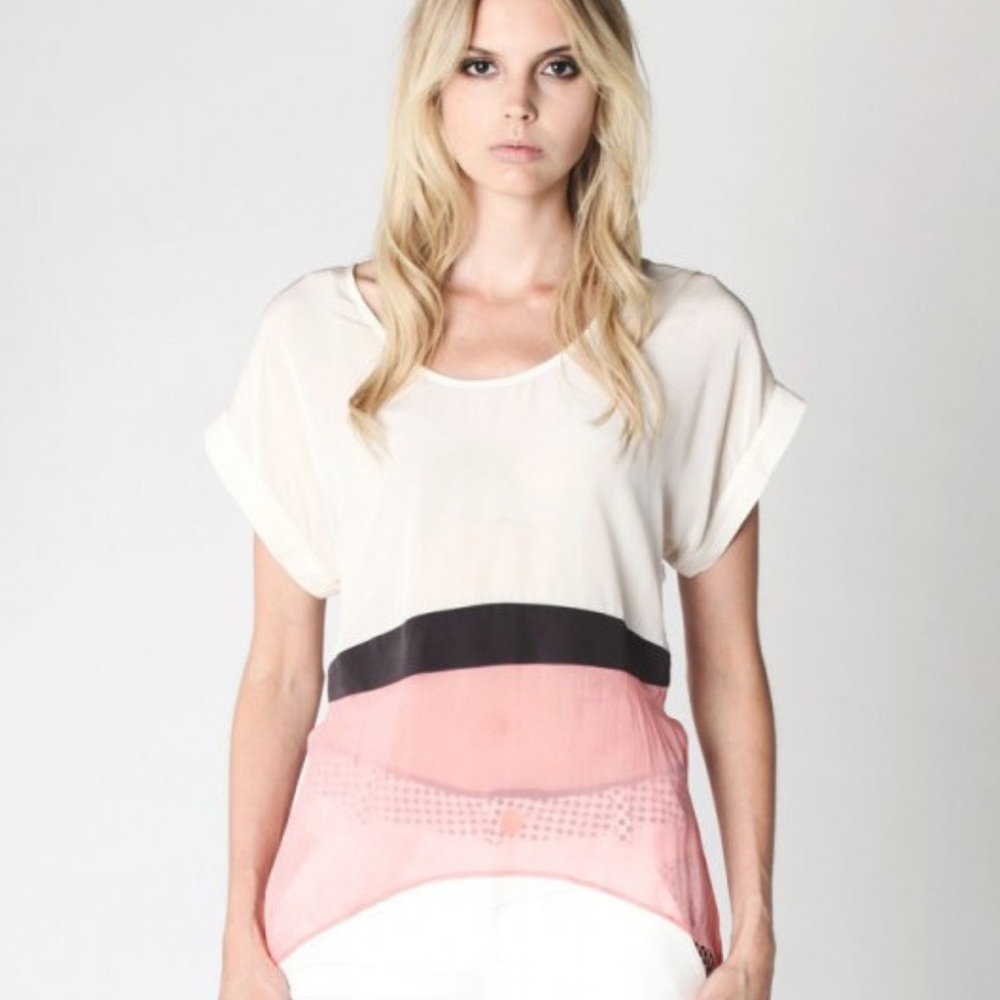Maggio Blouse/ white/pink