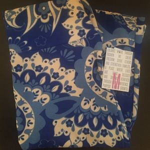 LuLaRoe Cassie Skirt Blue Paisley Med NWT