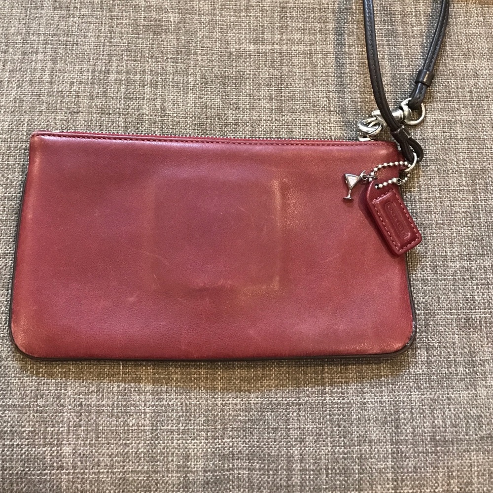 Deep red coach wristlet/wallet - Picture 2 of 3
