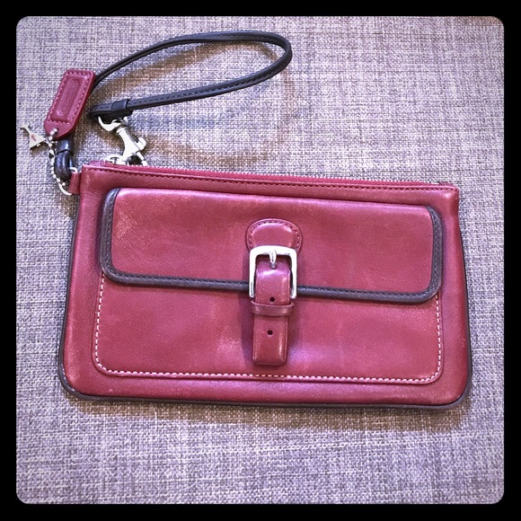 Coach Handbags - Deep red coach wristlet/wallet