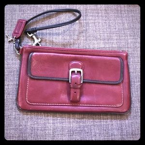 Deep red coach wristlet/wallet