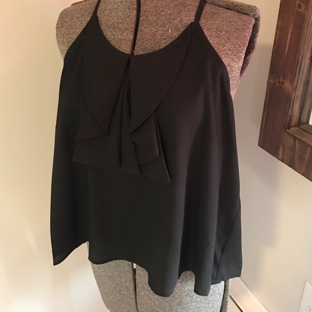 Unique ruffle tank with detailed racerback
