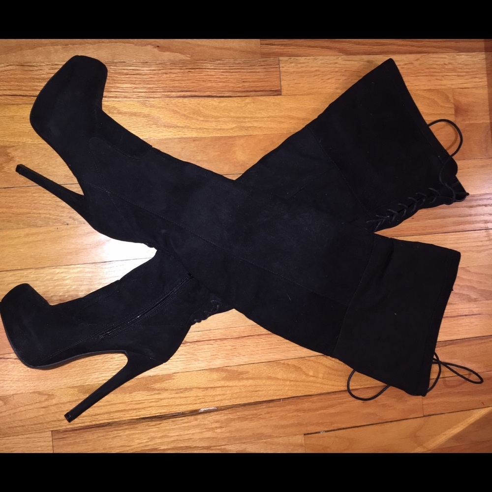 Brand New Black Over the Knee Platform Boots