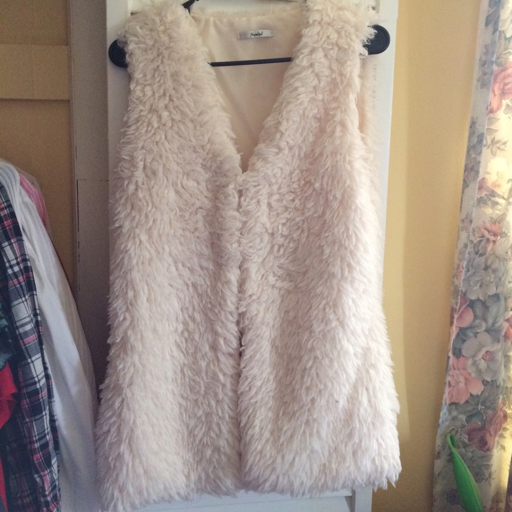 Papaya Furry Vest