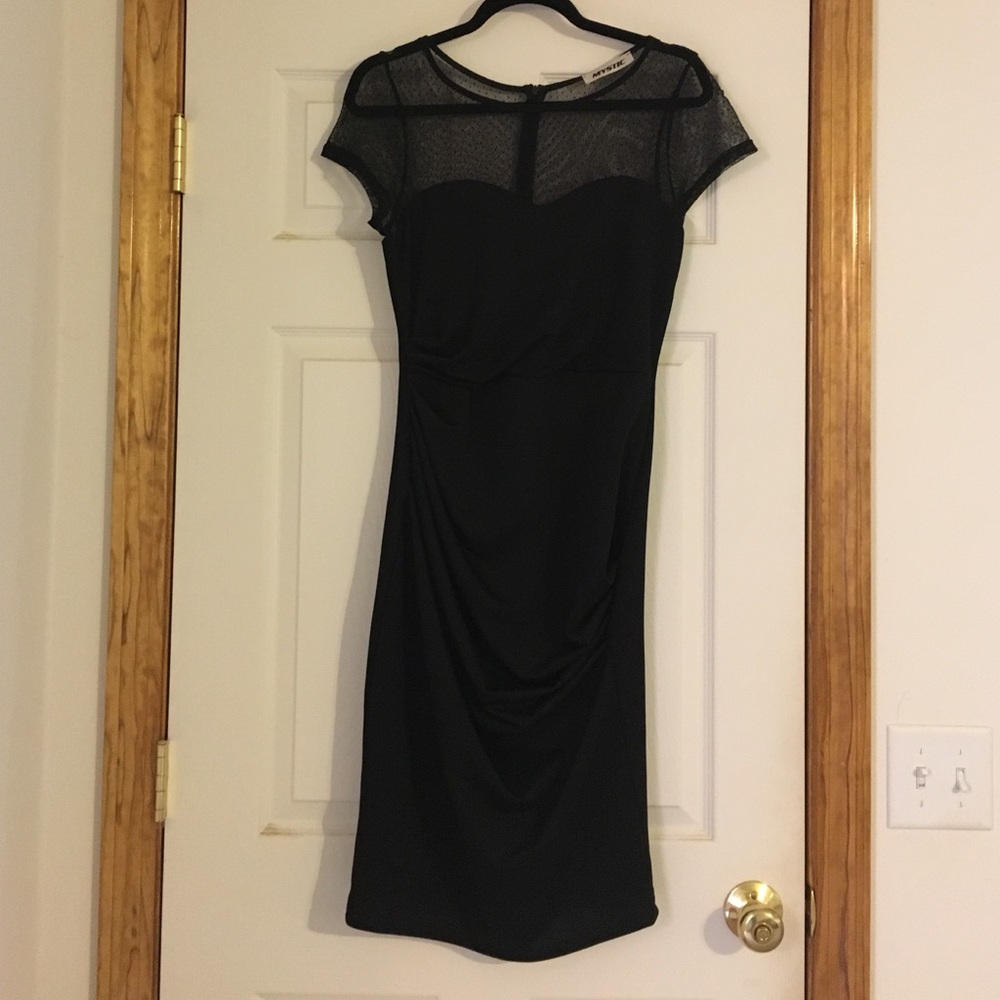 Illusion neckline dress
