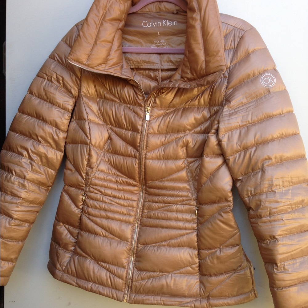 Calvin Klein puff jacked with rouched back size L
