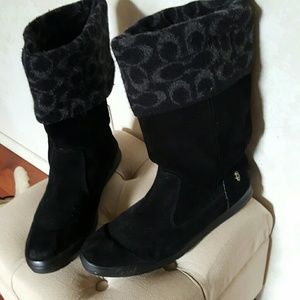 Coach Signature Boots - Black Size 10 Authentic