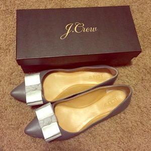 Jcrew shoes Silver flats
