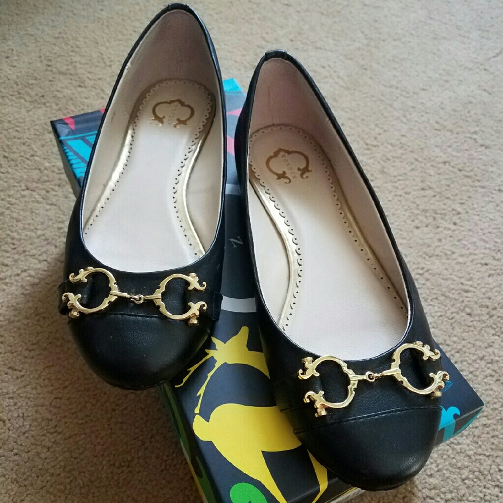 C Wonder Black Flats- 6.5 New with Box