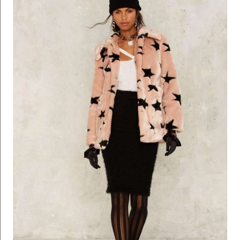 Jakke Tammy Star Faux Fur Coat