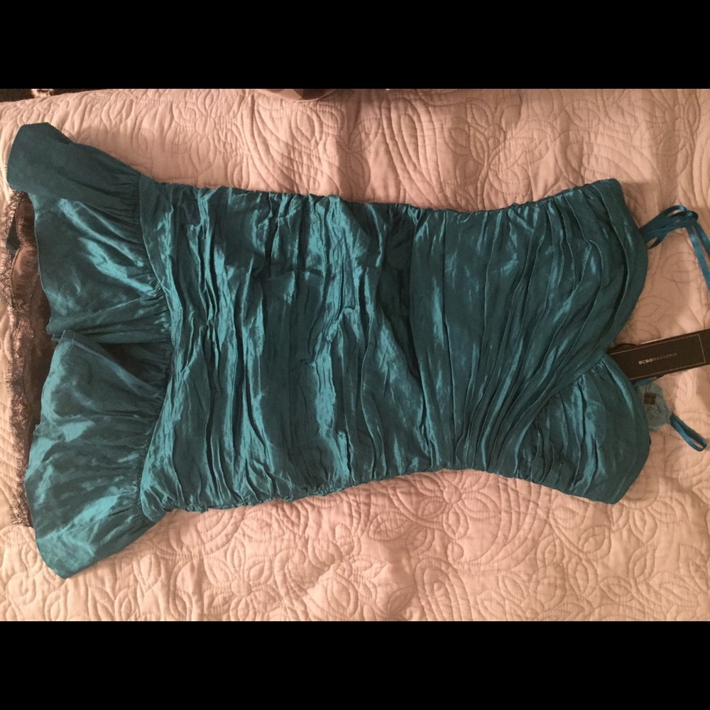 Bcbg blue dress XS-S black lace - Picture 3 of 4