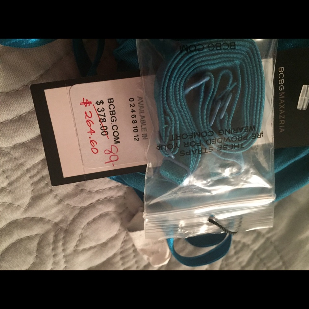 Bcbg blue dress XS-S black lace - Picture 4 of 4