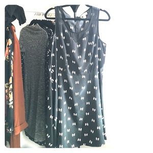 Black & white ribbon dress