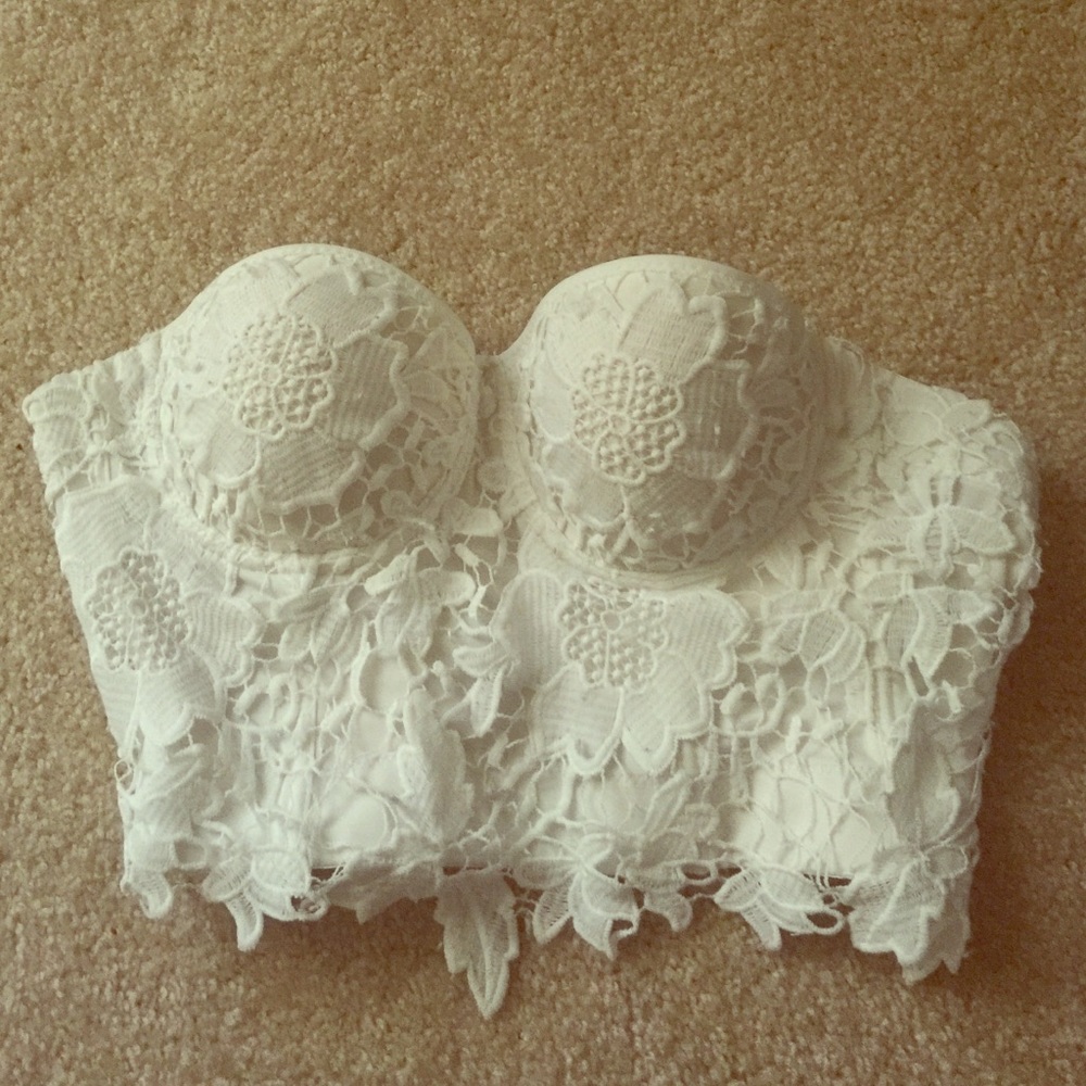 White Floral Bustier