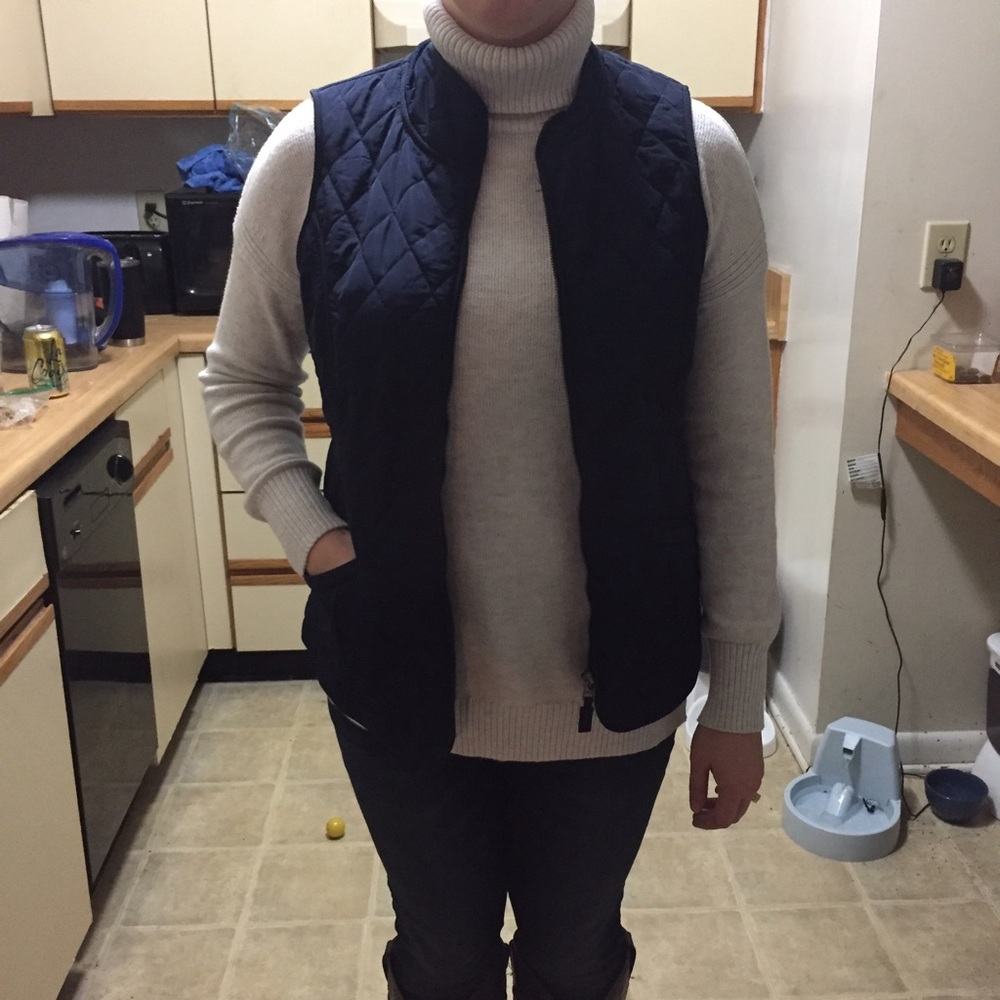 Quilted Navy Vest