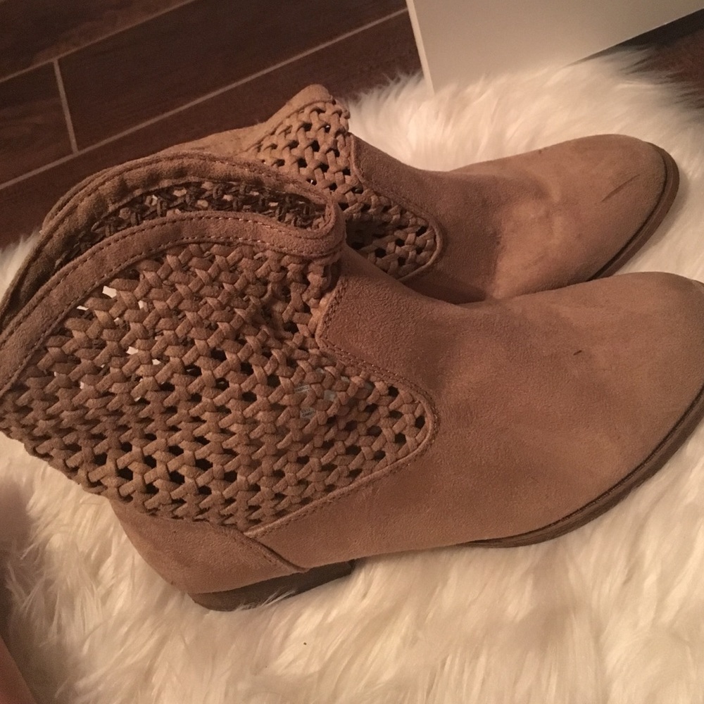 Tan cowboy booties