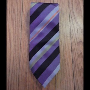 Adolfo Purple Striped Tie