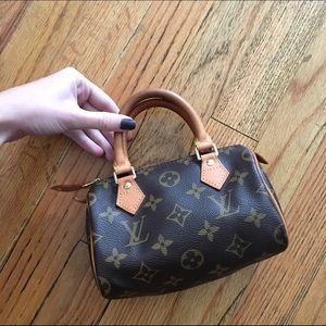 LOUIS VUITTON Monogram Mini Speedy Brown Satchel