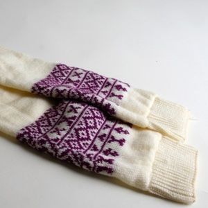 Vintage Purple and Cream Legwarmers, EUC