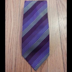 Adolfo Purple Striped Tie